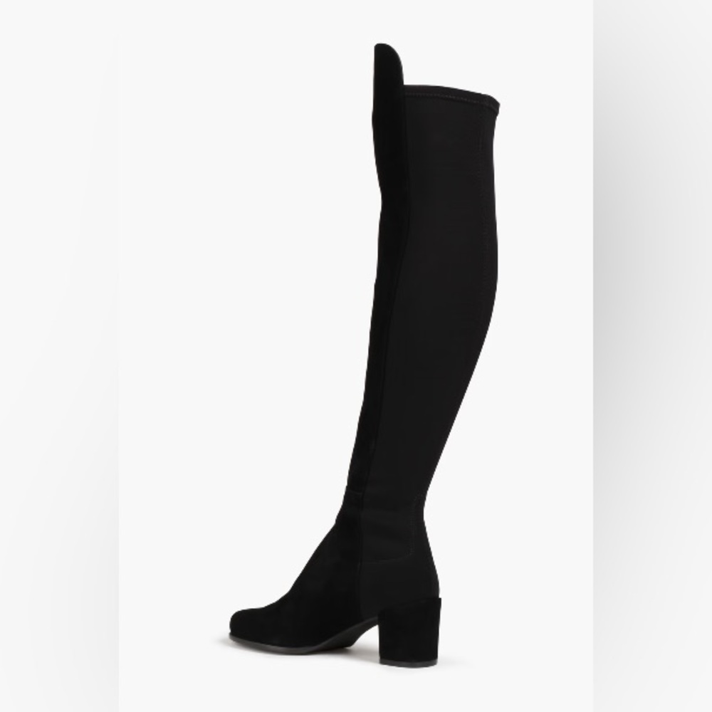 Stuart Weitzman Black Suede City Boot Over the Knee Boots